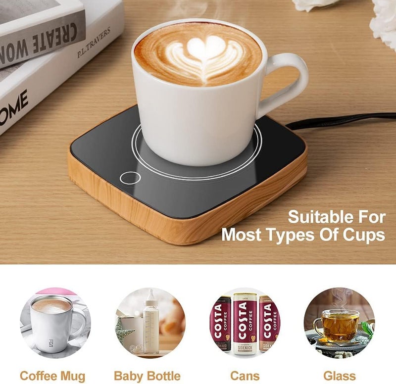 Defashun Coffee Mug Warmer Waterproof Smart Cup Warmer with 3 Temperature Setting for Warming & Heating Coffee, Beverage, Milk, Tea and Hot Chocolate (Wood Grain) - Image 5
